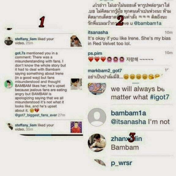 BamBam's reply to a fan