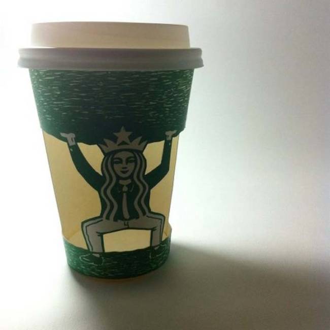 Man Turns Starbucks Cups Into Fun Comics