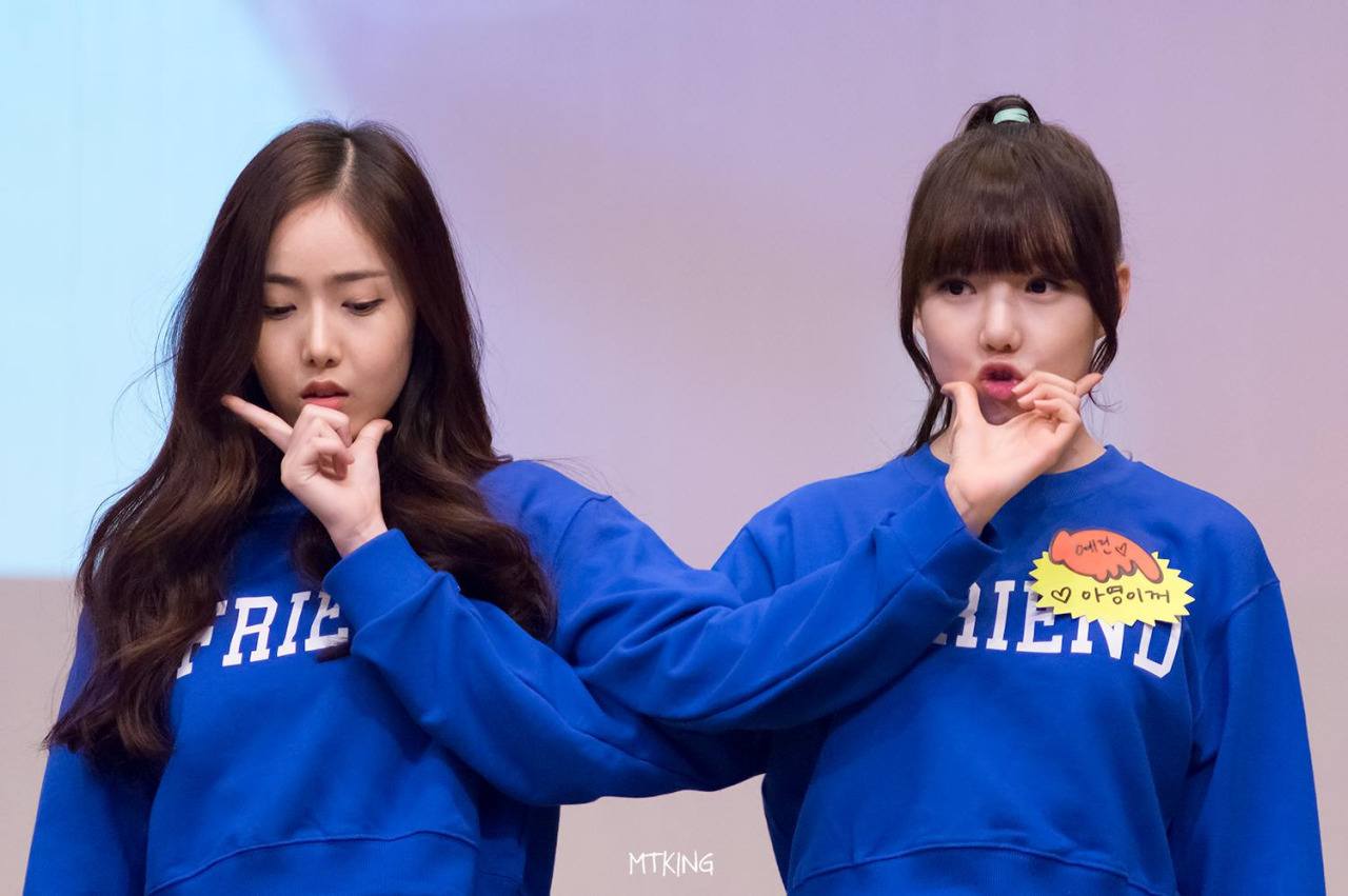 Yerin and SinB often do cute couple poses for fans at events