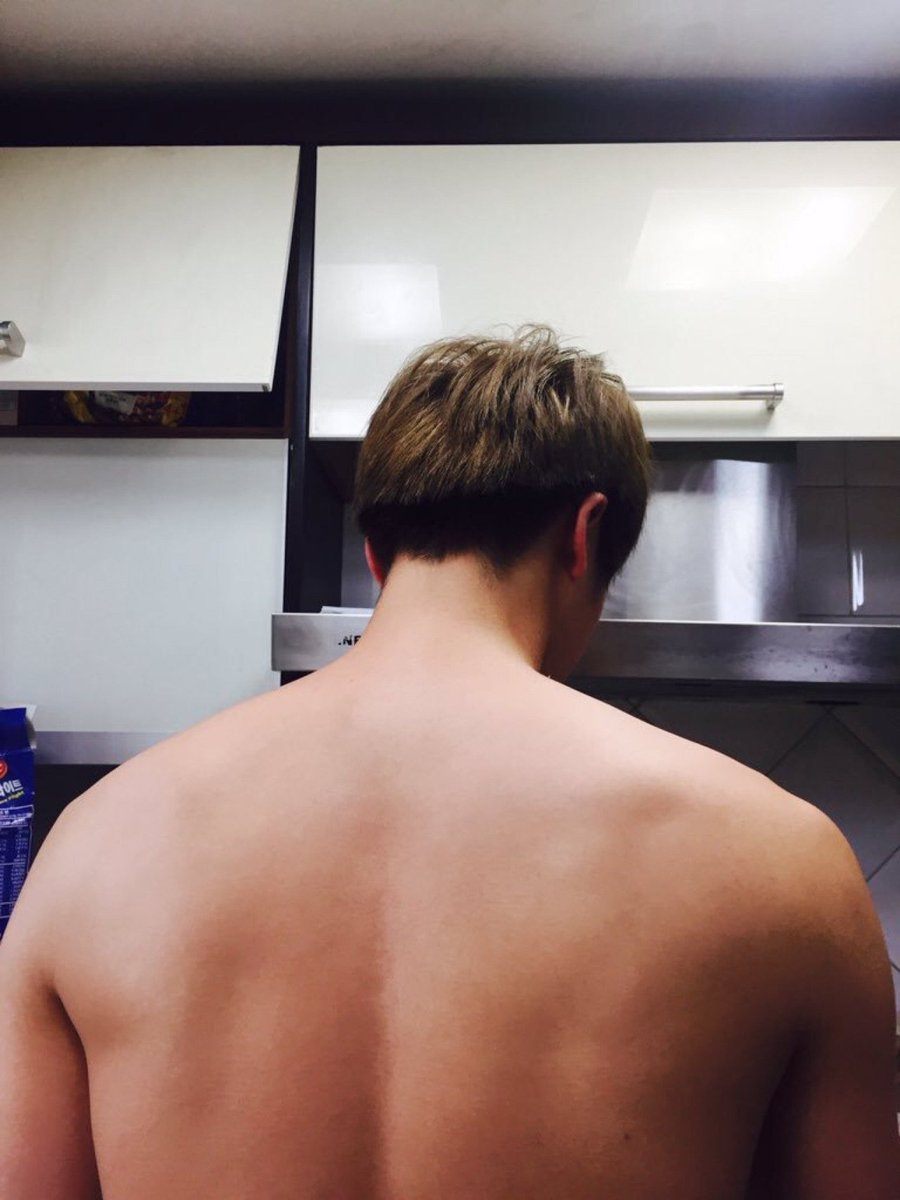 This beautiful picture of Jin’s back as he’s cooking shirtless will go down...