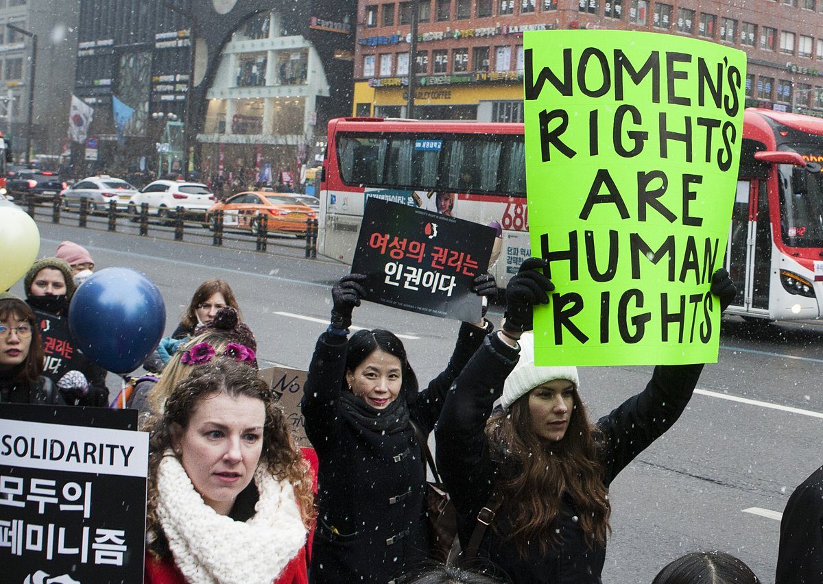 Hundreds Of Korean  Women  Join Their Sisters For A Women s  