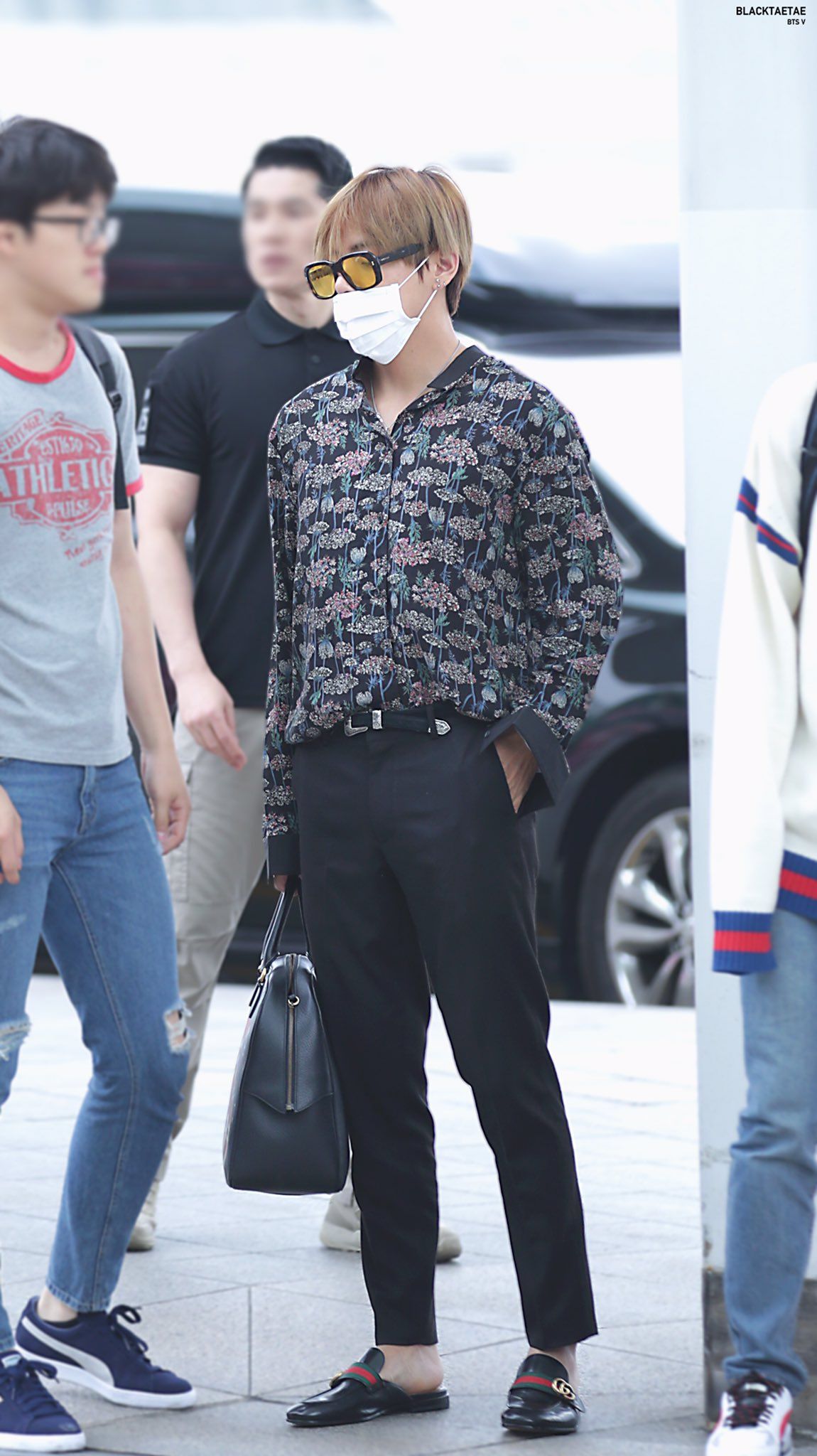 BTS's V Shocks Netizens With His Unexpected Airport Style — Especially His  Designer Bag - Koreaboo