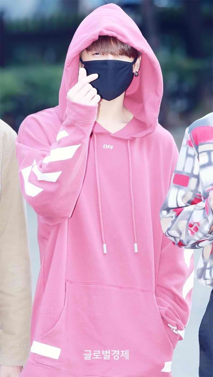 jungkook pink off hoodie