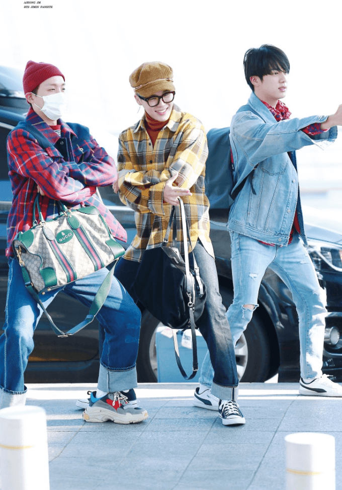 20+ Photos of BTS Jin, Jimin, and J-Hope's Recent Unusual Airport